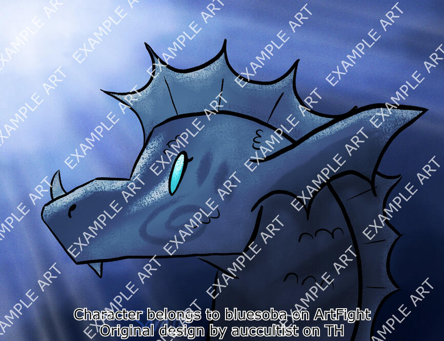 a blue dragon headshot